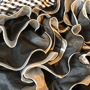 Black and white ruffle Pom Dress